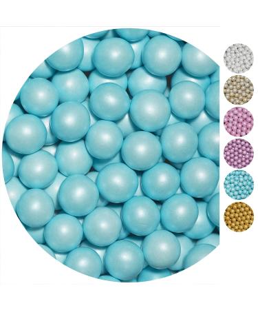 EinsSein 0.35 kg Crispy chocolate dragees beads wedding large light blue pearl sweets baptism communion almonds feast and receive party celebration color cheap bomb tag see my case containing