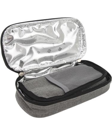 Insulin Cooler Travel Case Portable Aluminum Foil Lining Durable Diabetic Carrying Cooling Bag Grey for Diabetic Supplies - Buy Online on GoSupps.com