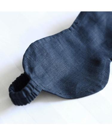 S VICTORY SYMBOL 100% Pure Linen Sleep Eye Mask Blindfold Set of 3 - Navy | Soft Lightweight Eye Blinder for Sleep & Travel - Buy Online on GoSupps.com