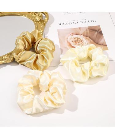 Scrunchies for Women Hair Ties Bands Satin Hair Scrunchies for Girls Big Scrunchies for Women's Thick Curly Hair Ponytail Holders Cute Pony Tails No Crease Hair Ties No Damage - Buy Online on GoSupps.com