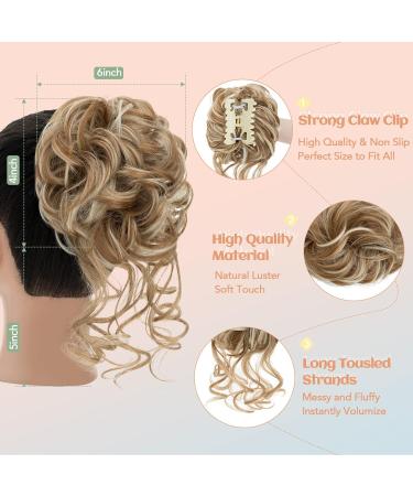 S-Noilite Claw Clip Messy Bun Hair Piece - Dark Blonde & Bleach Blonde 27H613 - Buy Online on GoSupps.com