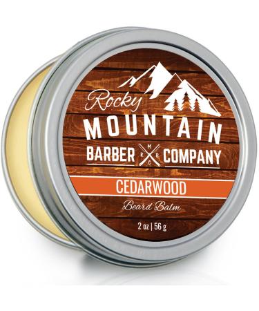 Beard Balm - Rocky Mountain Barber - 100% Natural - Premium Wax Blend with Cedarwood Scent  Nutrient Rich Bees Wax  Jojoba  Tea Tree  Coconut Oil