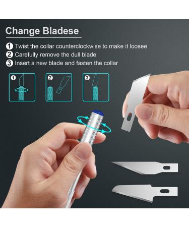 15Pcs Precision Craft Hobby Knife Set for Carving, Modeling, Scrapbooking - Sharp Razor Knives for DIY Art Work Cutting - Buy Online on GoSupps.com