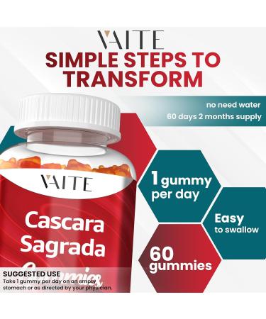 Cascara Sagrada Gummies - Fiber Blend with Psyllium Husk Ginger & Fennel Seed Gentle Bowel Support & Gut Comfort Vegan Herbal Support Gummy for Adults Encourages Digestive Comfort 60 Chewables - Buy Online on GoSupps.com