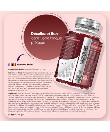 Biotine Gummies 120 Gommes l'Ar me Naturel de Baies M lang es - Selon l'EFSA la biotine contribue au maintien d'une chevelure normale - Complexe avec 13 Multivitamines et Min raux - Buy Online on GoSupps.com