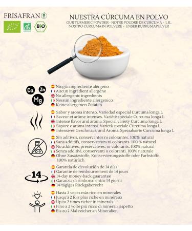 Buy Organic Turmeric Powder 5kg - Premium Quality Turmeric Root from India | Frisafran | Golden Turmeric Spice | Turmeric Bio - Buy Online on GoSupps.com