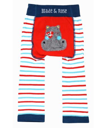 Blade & Rose Harry The Hippo Leggings | Toddler and Baby Boys Knit Leggings | Blue | from 0-4 Years