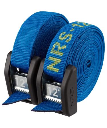 NRS Buckle Bumper Tie Down Strap 2 Pack-IconicBlue-12ft Iconic Blue 12'