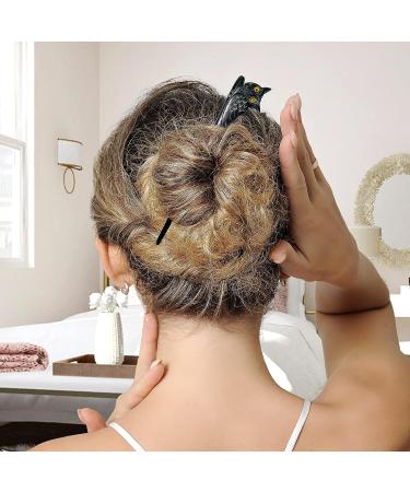 Marycrafts Buffalo Horn Owl Hair Sticks for Women - Long Hair Buns | Black - Buy Online on GoSupps.com