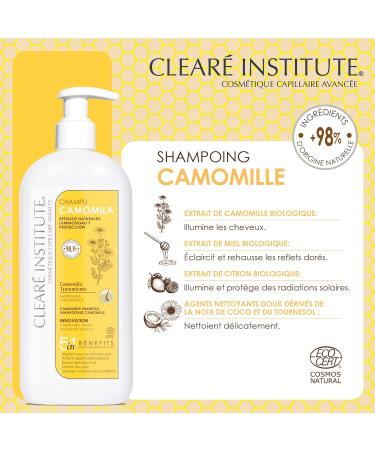 Clear Institute - Natural Chamomile Shampoo | Free of Sulfates SLS SLES Parabens and Silicones | Lightening. Golden Highlights | Children and Adults | 98% Natural Ingredients | 400 ml - Buy Online on GoSupps.com