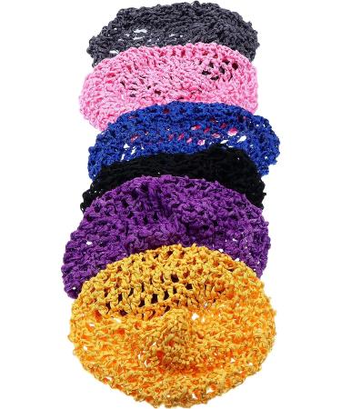 Lurrose Crocheted Hair Net Set - 6 Pack Mesh Snood Hat for Women - Thick Short Colored Hair Cap Covers - Ideal for Sleeping - Buy Online on GoSupps.com