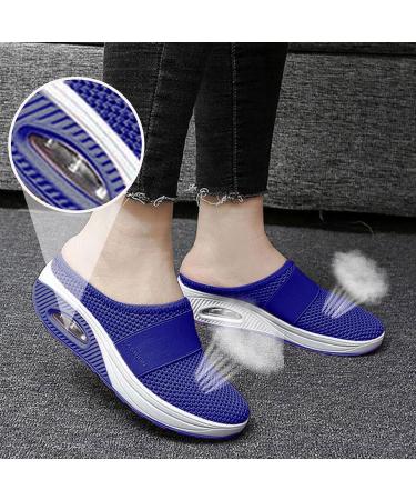Orthopedic Diabetic Casual Support Slip-On Shoes for Women - Blue, Size 10 | Air Comfort Arch Support | Outdoor Cushion for Walking and Casual Wear - Buy Online on GoSupps.com