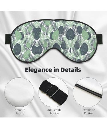 Green Tropical Leaves Print Unisex Sleep Mask - Double-Sided Eye Mask for Sound Sleep & Skin Care - Buy Online on GoSupps.com