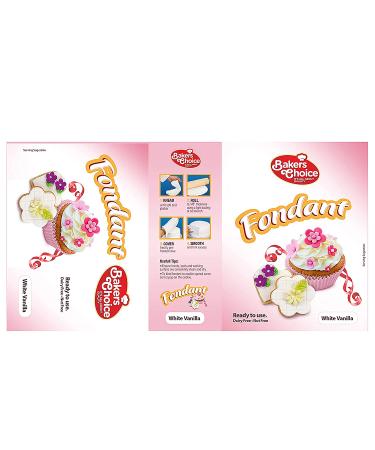 Vanilla White Fondant Icing - 8 oz. - Ready to Use Cake Decorating Frosting - Kosher Dairy Free & Nut Free - Ideal for Cakes, Cupcakes & Cookies - Buy Online on GoSupps.com