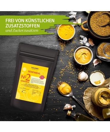 Saliamo 250g Mustard Powder | 100% Natural Mustard Flour & Grains | Perfect for Homemade Mustard - International Shipping Available - Buy Online on GoSupps.com