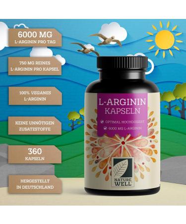 Buy Vegan L-Arginine 360 Capsules | 6000mg Pure Plant-Based Formula | Additive-Free & Certified Lab Tested - Buy Online on GoSupps.com