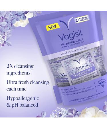 Vagisil Scentsitive Scents On-The-Go Feminine Cleansing Wipes - Spring Lilac (Pack of 1) - Buy Online on GoSupps.com