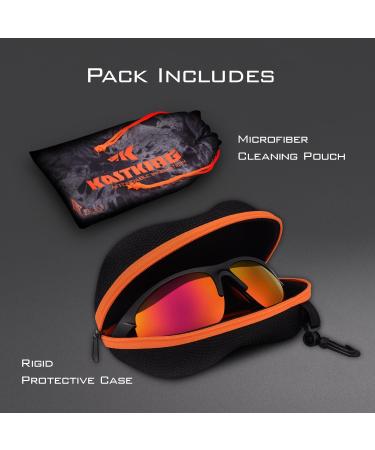 KastKing Cuivre Polarized Sport Sunglasses - Ideal for Driving, Fishing, Cycling - UV Protection - Gloss Black/Smoke-Cobalt Mirror - Buy Online on GoSupps.com