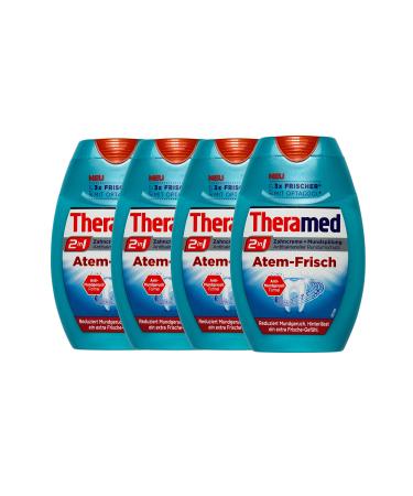4x Theramed 2 in 1 toothpaste + mouthwash breath-fresh 75ml PZN: 12432348