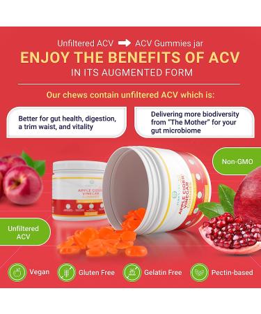 Detox Apple Cider Vinegar Gummies (90 Chews) - Unfiltered ACV for Gut Health, Metabolism, Digestion & Immune Support - No Capsules or Pills - Buy Online on GoSupps.com