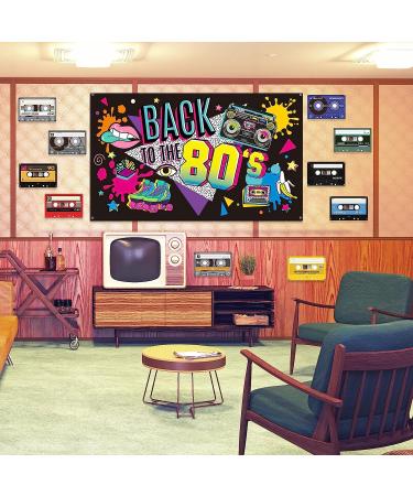 80's Party Decorations Banner & Backdrop Set - 73 x 43 x 0.04 Inch - Retro Photography Background & Supplies - Buy Online on GoSupps.com