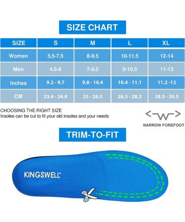 Plantar Fasciitis Relief Insoles - Arch Support Orthotics for Women & Men, XL Size, Blue, Heel Pain, Flat Feet, High Arches, Overpronation - Men's 11-13 / Women's 12-14 - Buy Online on GoSupps.com