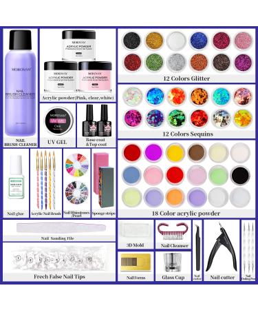 Morovan Acrylic Nail Kit - 3 Colors Powder with Nail Art Supplies for Beginners - Buy Online on GoSupps.com