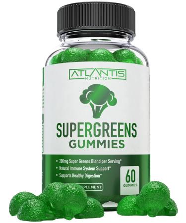 Supergreen & Magnesium Gummies - Magnesium Helps Muscles Recover Delicious Supergreens with Spinach Broccoli Beetroot Green Tea & Acai for Immunity Support- 60 Gummies - Buy Online on GoSupps.com