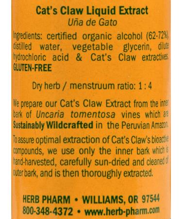 Herb Pharm Cat's Claw Extract 1 fl oz - Premium Herbal Supplement - Buy Online on GoSupps.com