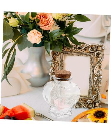 Zerodeko 4pcs Glass Heart Shaped Bottle Terrarium Wedding Decorations Decorative Wishing Bottle Glass Container with Lid Glass Jars Wishing Jar Origami Craft Bottle Glass Bottle Cork As Shownx4pcs 8.50X6.00X4.00CMx4pcs - Buy Online on GoSupps.com