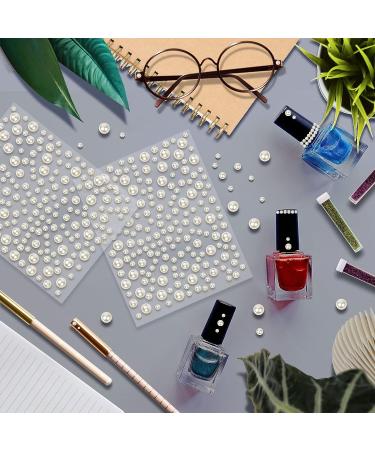 Creatrill 1920 Pcs Flatback Pearls for Crafts - Self Adhesive Nail Art Gems Stickers - Mixed Size Pearl White (3mm/4mm/5mm/6mm) - Buy Online on GoSupps.com