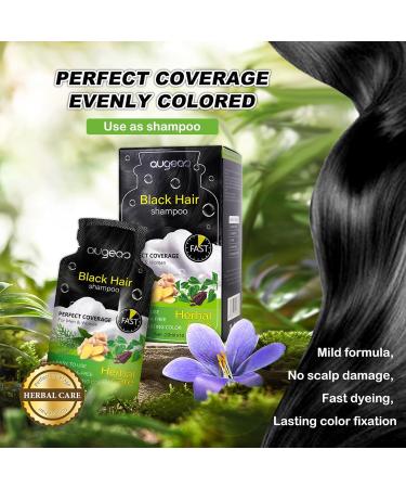 Natural Plant Hair Dye for Grey Hair | Black Bubble Shampoo for Men | Demi-Permanent 6.76 Fl Oz Box of 10 - Buy Online on GoSupps.com