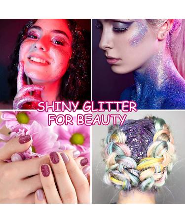 Jemesi Lavender Holographic Glitter Powder - 100g Fine Glitzer for Epoxy Resin Nail Art Body Decoration & More | International Shipping - Buy Online on GoSupps.com
