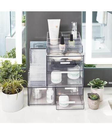 IDesign Makeup Organizer - Clear Cosmetic Storage with 7 Dividers by Sarah Tanno | Perfect for Makeup Palettes - Buy Online on GoSupps.com