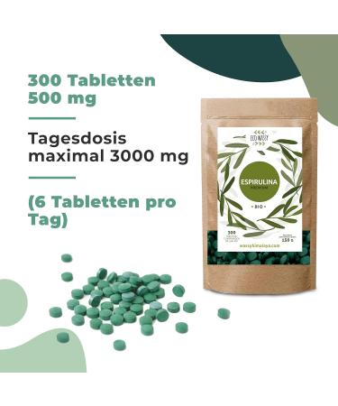 Buy Bio-Spirulina 300 Tablets | 3000mg Pure Spirulina Algae - Detox & Antioxidant Superfood | Vegan & Additive-Free - Buy Online on GoSupps.com