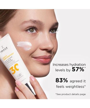 IMAGE Skincare DAILY PREVENTION Pure Mineral Hydrating Face Moisturiser SPF 30 Sunscreen Lotion Lightweight Hydration with Hyaluronic Acid 73 g - Buy Online on GoSupps.com