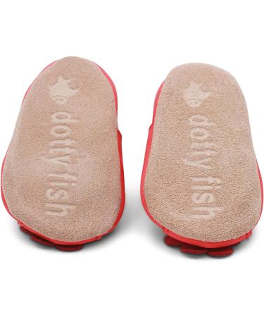 Dotty Fish Soft Leather Baby Shoes with Suede Soles - Toddler Sandals for Non-Slip Comfort | Coral Flowers Design | Sizes 0-6 Months to 3-4 Years - Buy Online on GoSupps.com