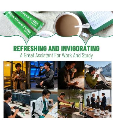 Premium Green Coffee with Ganoderma & Herbal Extracts - Energizing Instant Coffee Blend for Metabolism & Antioxidant Support 18 Sachets - Buy Online on GoSupps.com