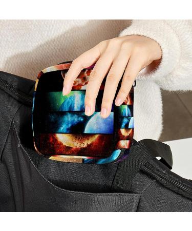Menstrual Bag with Zipper - Cosmic Planet Ladies Napkin Pouch & Tampons Collection Bags for Women & Girls - International Shipping Available - Buy Online on GoSupps.com