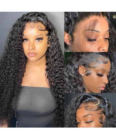 Deep Curly Wear And Go Glueless Wig Human Hair Pre Cut Lace for Beginners 180 Density 5X5 Closure Glueless Lace Human Hair Wig For Black Women Brazilian Lace Front Wigs Human Hair Pre Plucked 18 Inch 18 Inch Deep Curly 5X5 Glueless Wig