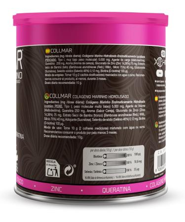  Drasanvi Drasanvi Collmar Hydrolyzed Marine Collagen + Biotin Keratin Selenium Zinc & Bamboo Extract | Weak & Fine Hair | High Dose 5000mg/day | 350g Powder 35 Days | Cherry Flavour - Buy Online on GoSupps.com