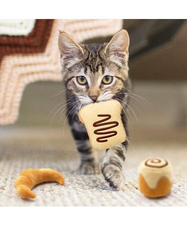 Catnip Bread Toys Set - Interactive Kitten Toys for Cat Lovers - Includes Baguette, Croissant, Pretzel, and More - Plush and Catmint Infused - Set of 6 - Buy Online on GoSupps.com