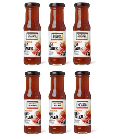 6 x 150 ml sweet sour sauce from Fairtrade Original |Sweet sour sauce |Chinese sweet sour sauce |Wokauce |Saess with chili |Spice sauce for Asian dishes |For chicken fish vegetables 150 ml (6 Pack)