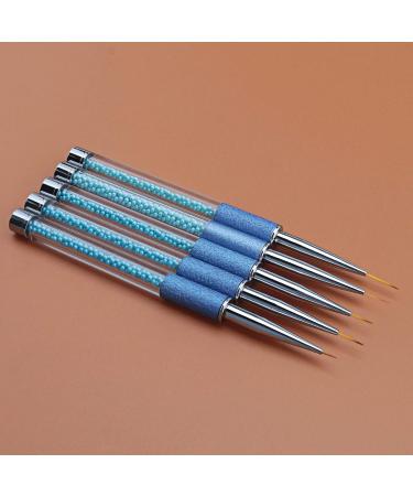 5-Piece Nail Art Liner Brush Set - Blue Nylon Nail Design Brush Pencils (5mm 7mm 11mm 14mm) - Perfect for Salon Detailing - Buy Online on GoSupps.com