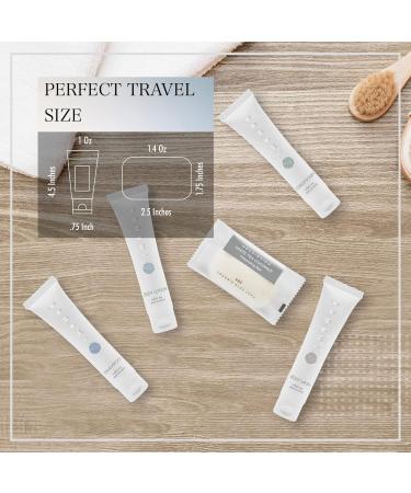 Infuse Pure 75 Piece 15 Set Travel size shampoo and conditioner sets Hotel Collection Bulk Toiletries of 1oz Shampoo & Conditioner Body Wash Lotion & 1.25oz Bar Soap White Tea Coconut - Buy Online on GoSupps.com
