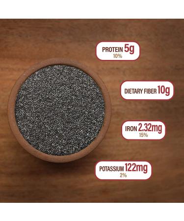 Mayorga Organics Raw Chia Seeds 3lb - USDA Organic, Gluten-Free, Non-GMO, Direct Trade, Kosher - Nutrient Dense Superfood - Buy Online on GoSupps.com