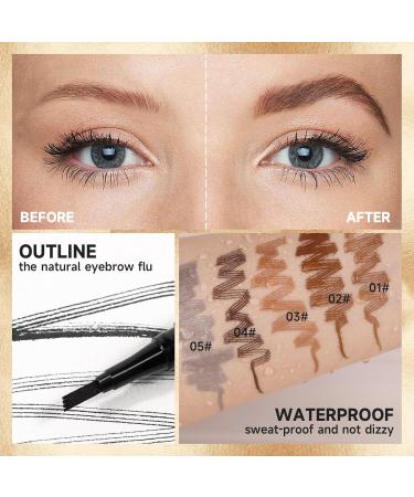 Eyebrow Pencil Eye Makeup Eyebrow Pen with 4 Tip Brow Pencil Eye Brow Pencils for Women Long-Lasting Eyebrow Pen (Khaki) - Buy Online on GoSupps.com