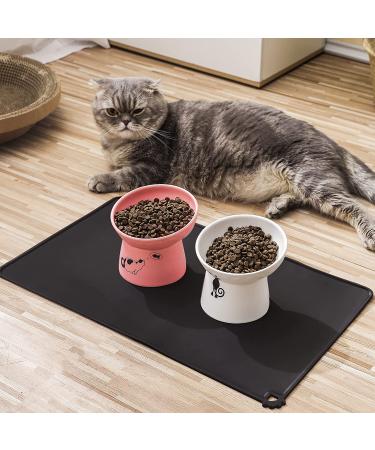 20x12 Inch Silicone Waterproof Pet Feeding Mat - Grey/Black/Blue - Anti-Slip Tray Mats for Dogs and Cats - Buy Online on GoSupps.com