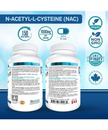 NAC Supplement 1000mg. 150-Day Supply of N Acetyl Cysteine. Promotes Glutathione Synthesis (150 tablets) 1000 mg - Buy Online on GoSupps.com