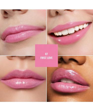 Oulac Warm Pink Lipstick - Moisture Shine Hydrating Lipstick & Tinted Lip Balm | Juicy Glossy Finish Vegan Cruelty-Free - First Love (07) - Buy Online on GoSupps.com